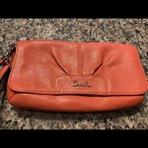 Classic Coach Clutch, Tangerine, EUC